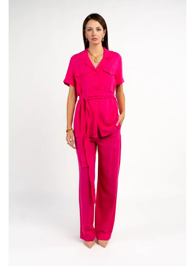 Linen Co-Ord Set Fuschia