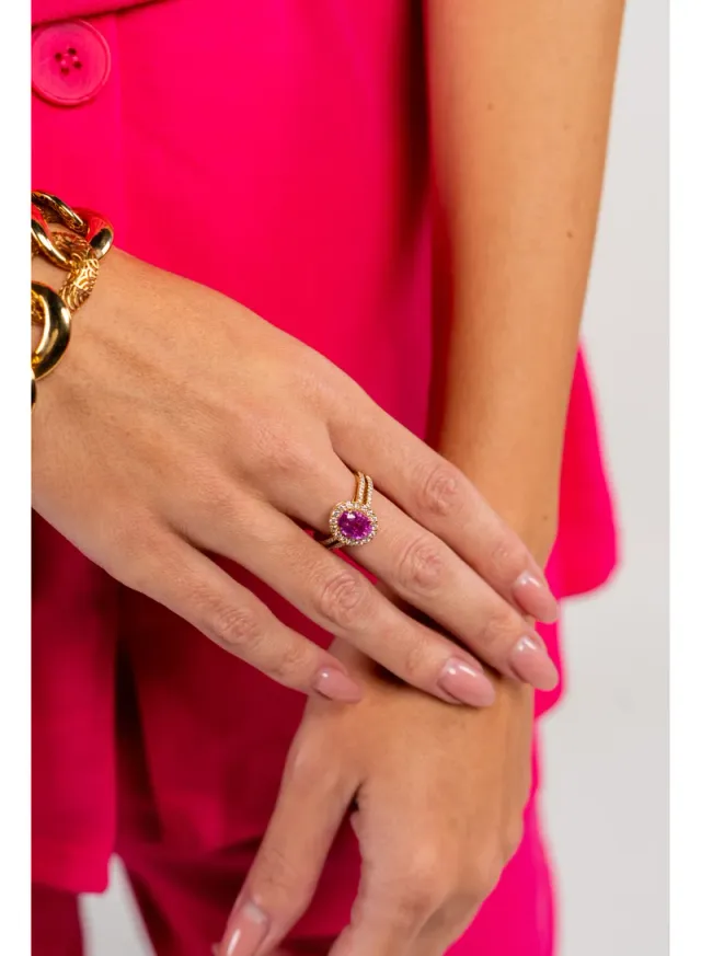 Fuschia Linen Notch Lapel Short Sleeve Jumpsuit for Women – image 7