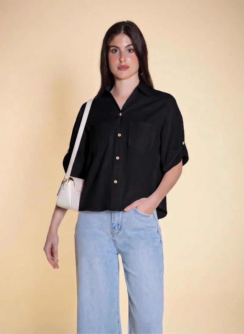 Linen Blend Pocket Shirt