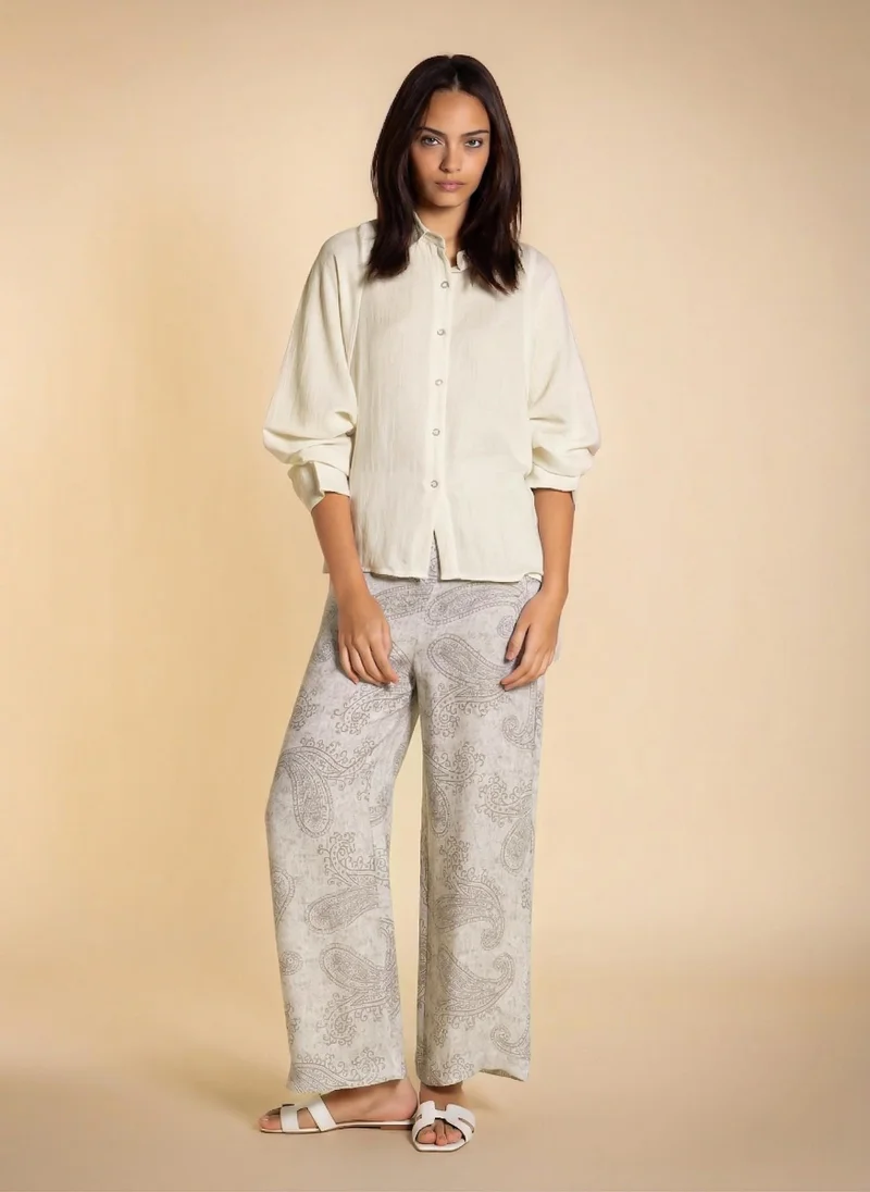 Linen Blend Shirt Set