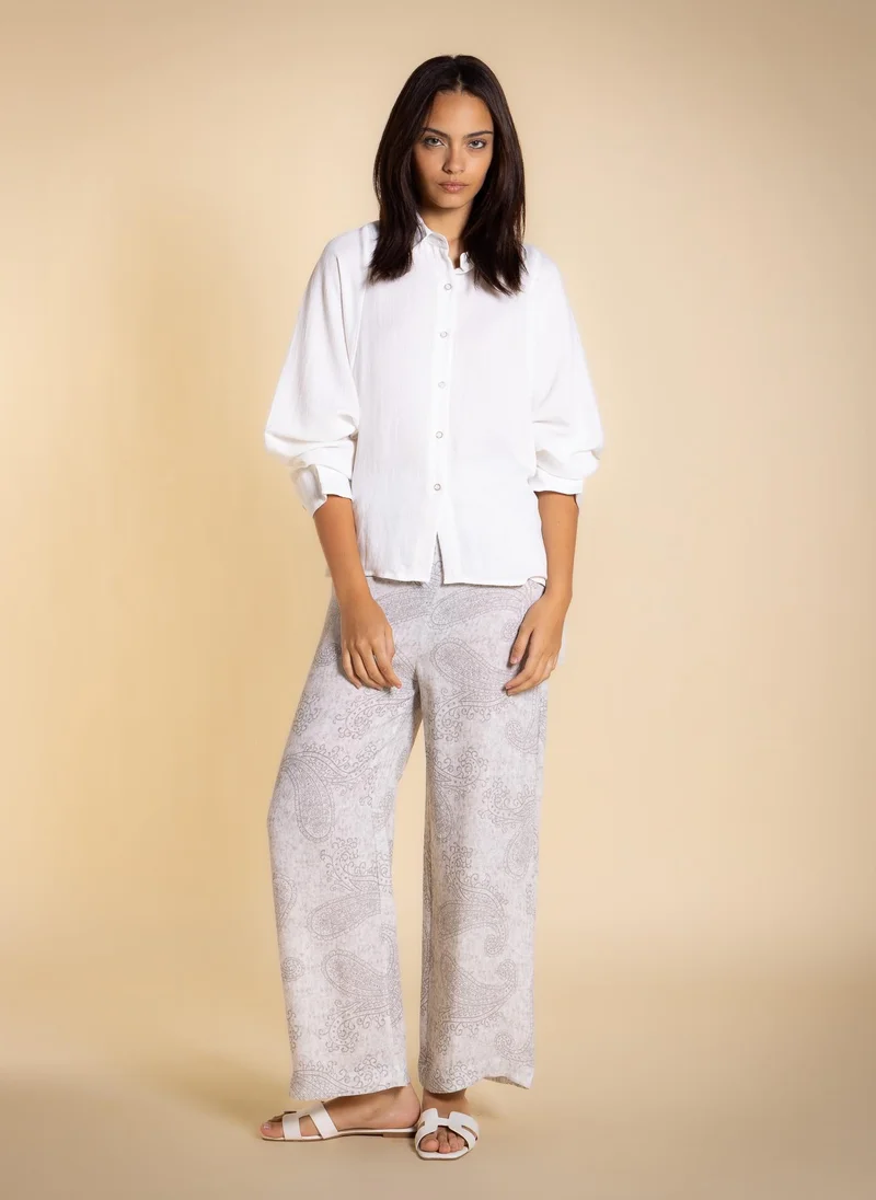 Linen Blend Shirt Set
