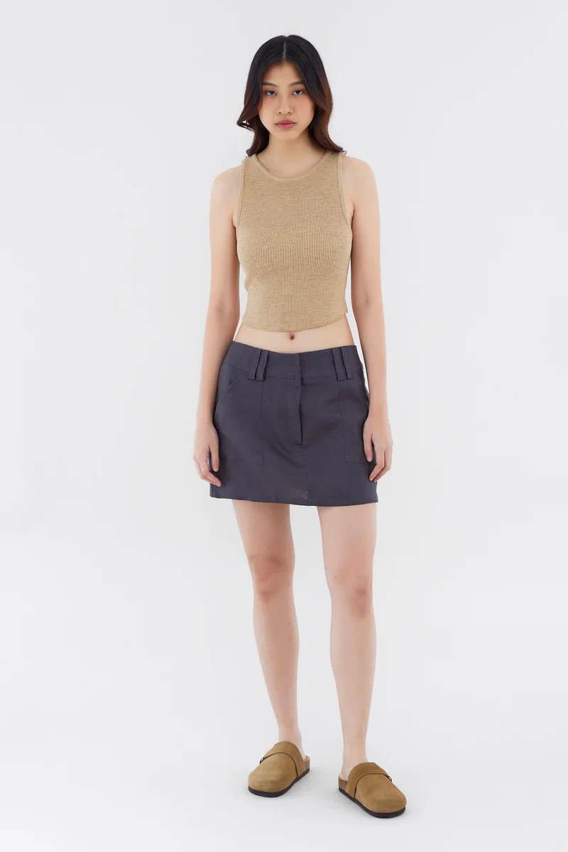 Vanrell Linen Low-Rise Skirt