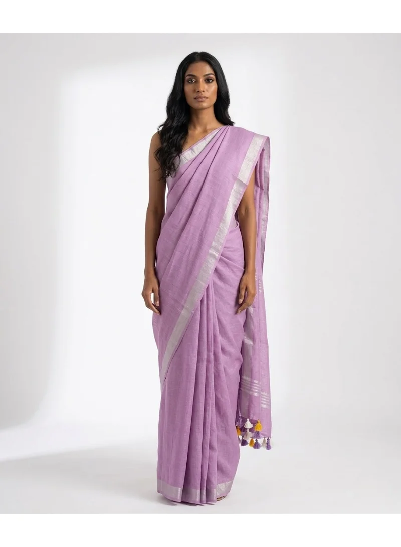 Bakul Linen Saree with Unstitched Blouse