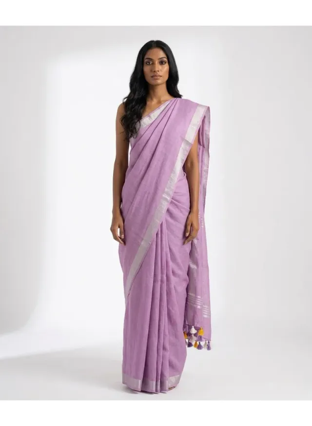 Bakul Linen Saree with Unstitched Blouse