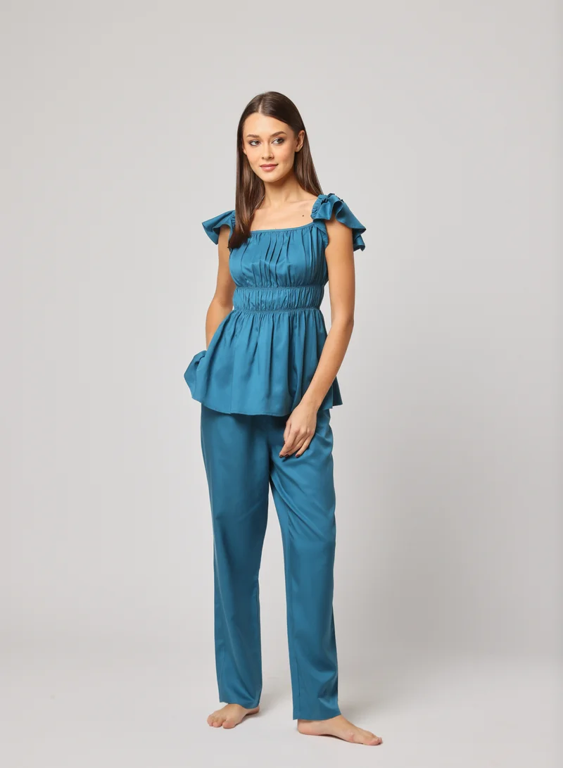 Straight-Leg Elastic Waist Pants