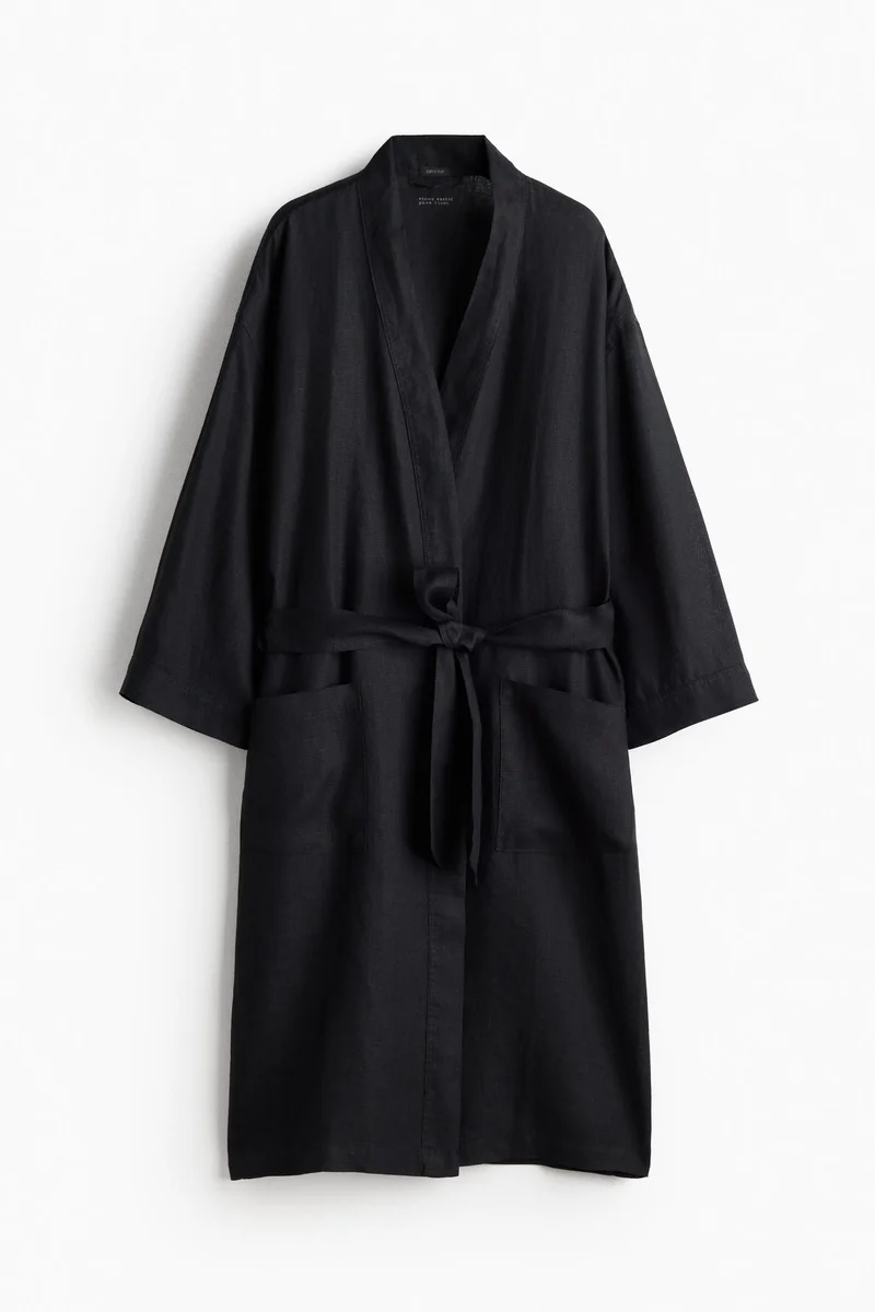 Washed Linen Dressing Gown