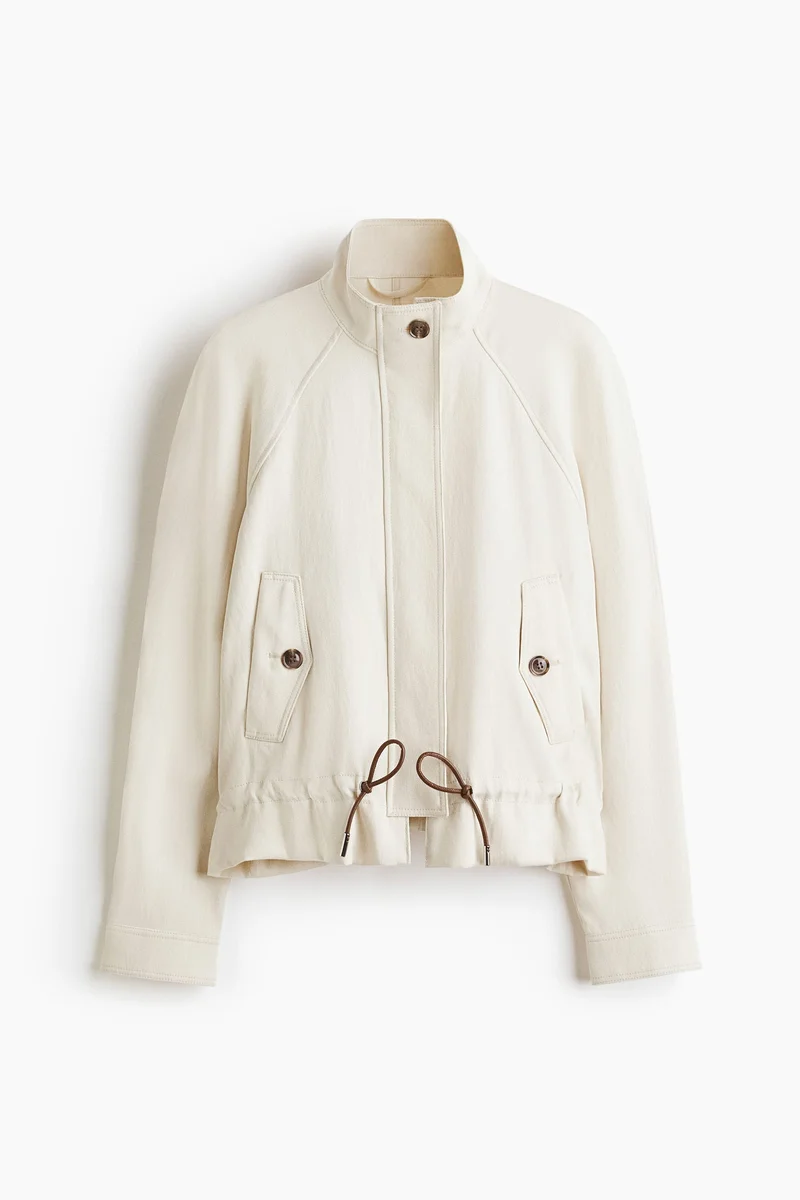 Oversized linen-blend jacket