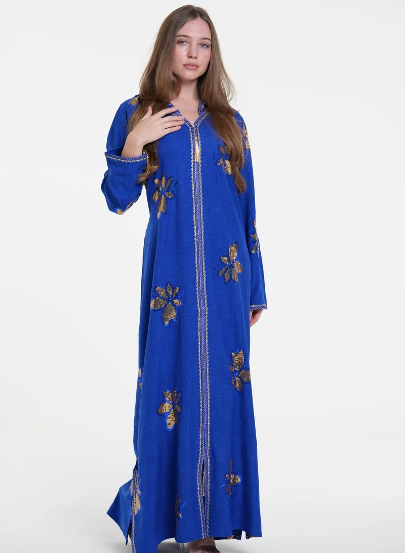 Linen Casual Jalabiya Dress