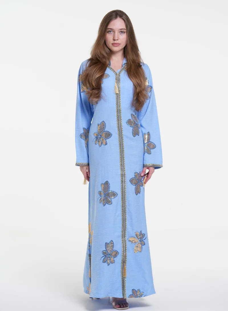 Linen Casual Jalabiya Dress