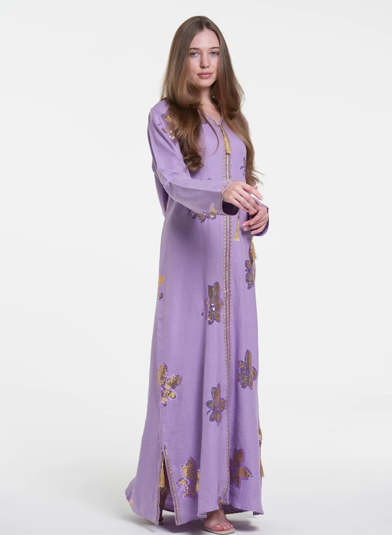 Linen Casual Jalabiya Dress