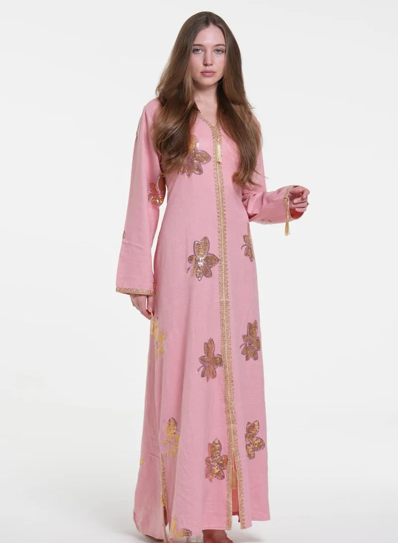 Linen Casual Jalabiya Dress