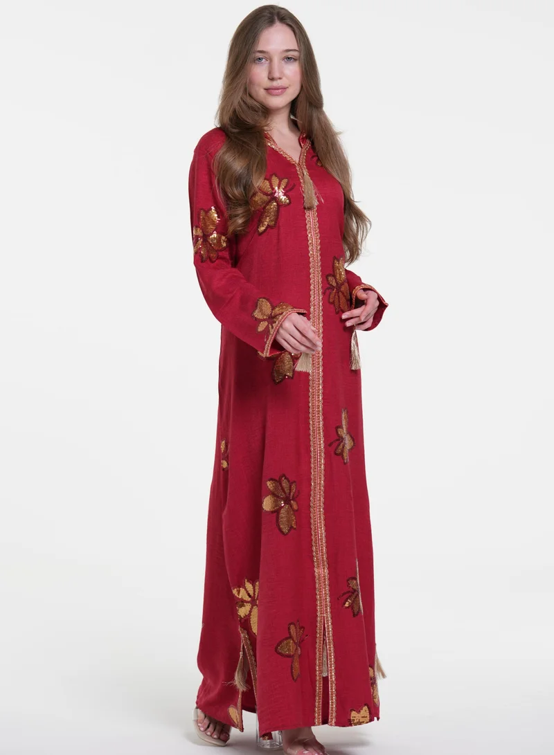 Linen Casual Jalabiya Dress