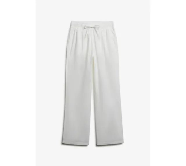 Cotton Linen Elastic Waist Trousers for Women - Optic White – image 2