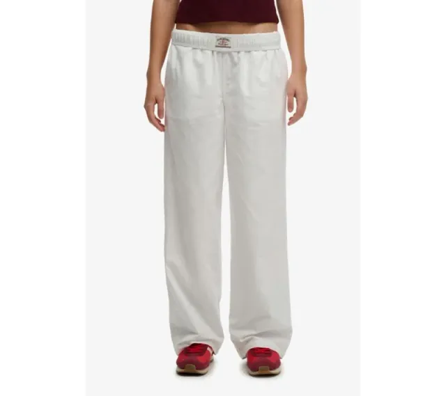 Cotton Linen Elastic Waist Trousers for Women - Optic White – image 4
