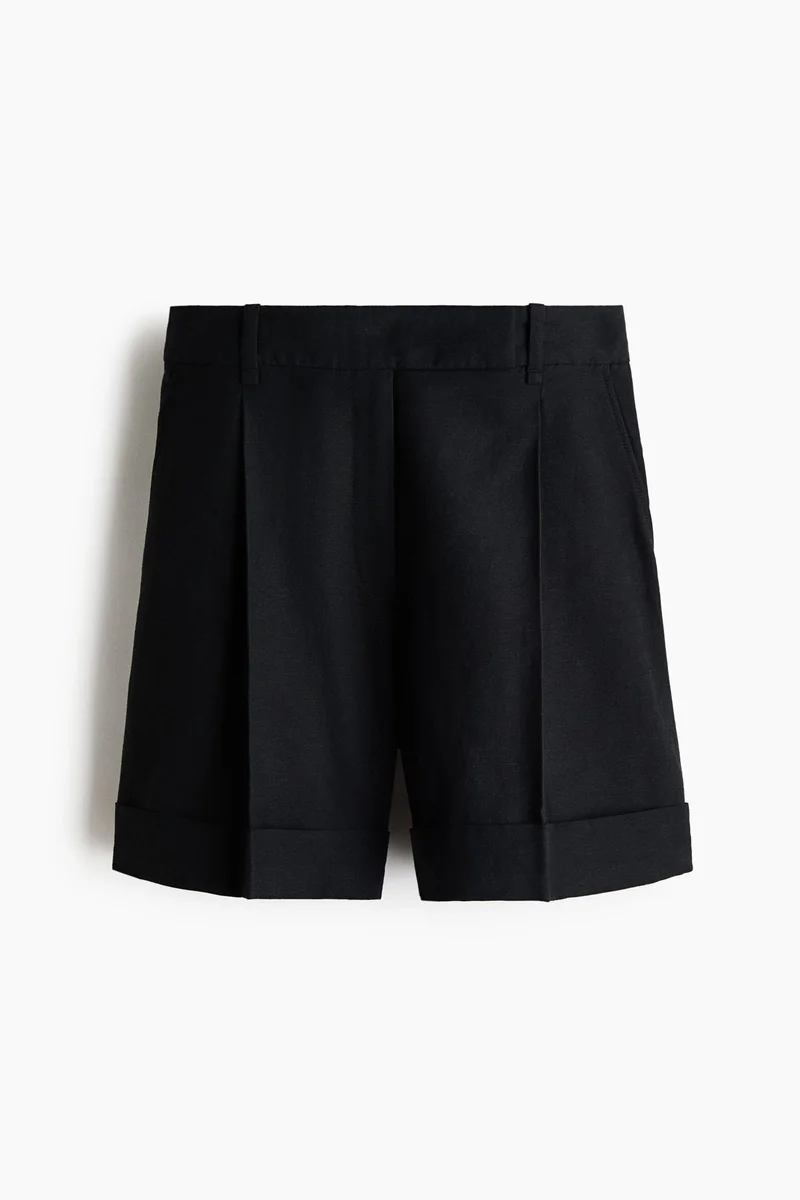 Tailored Linen-Blend Shorts