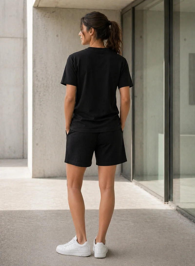 AF Originals Premium Linen Relaxed Fit Shorts in Deep Black