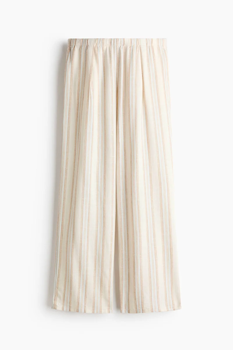 Linen Blend Wide Trousers