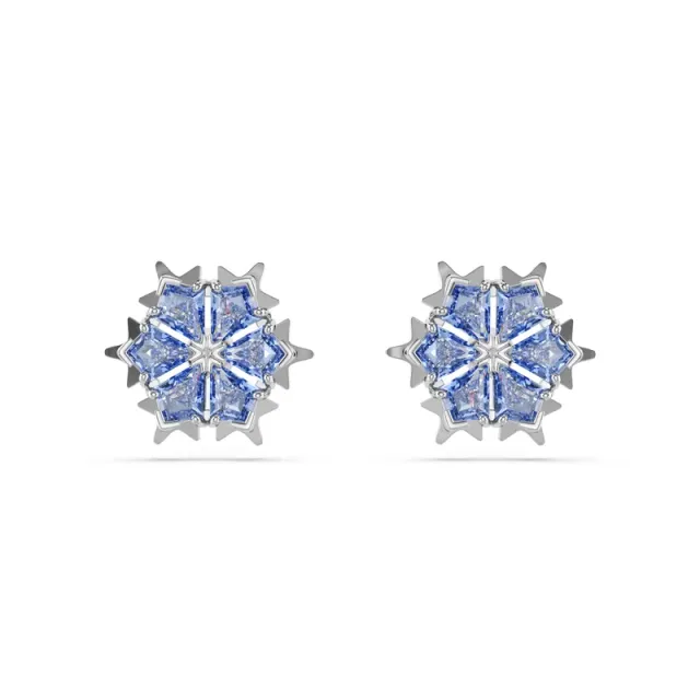 Snowflake Stud Earrings, Rhodium