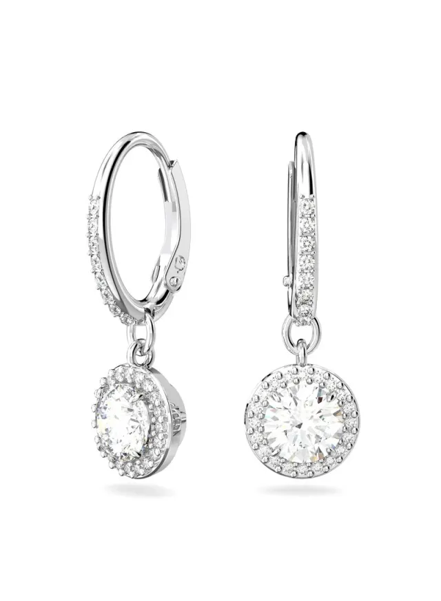 Constella Drop Earrings, Rhodium Plated