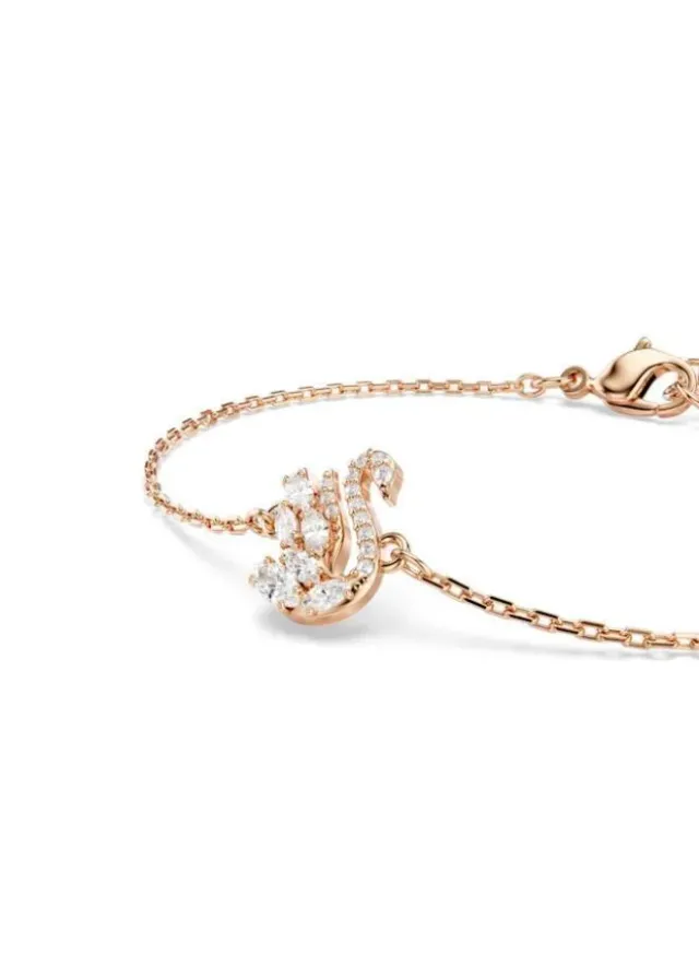 Swan White Crystal Bracelet Rose Gold Tone – image 5