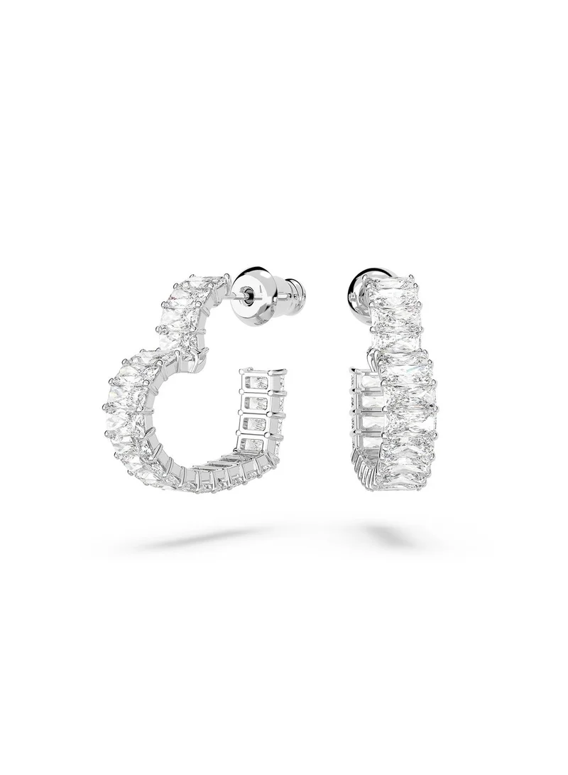 Matrix Hoop Heart Earrings