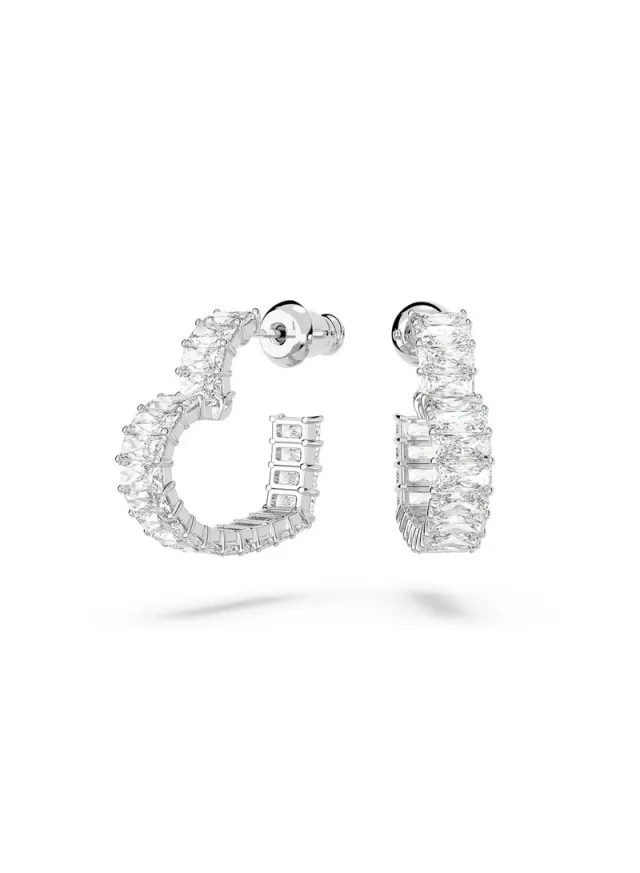 Matrix Hoop Heart Earrings