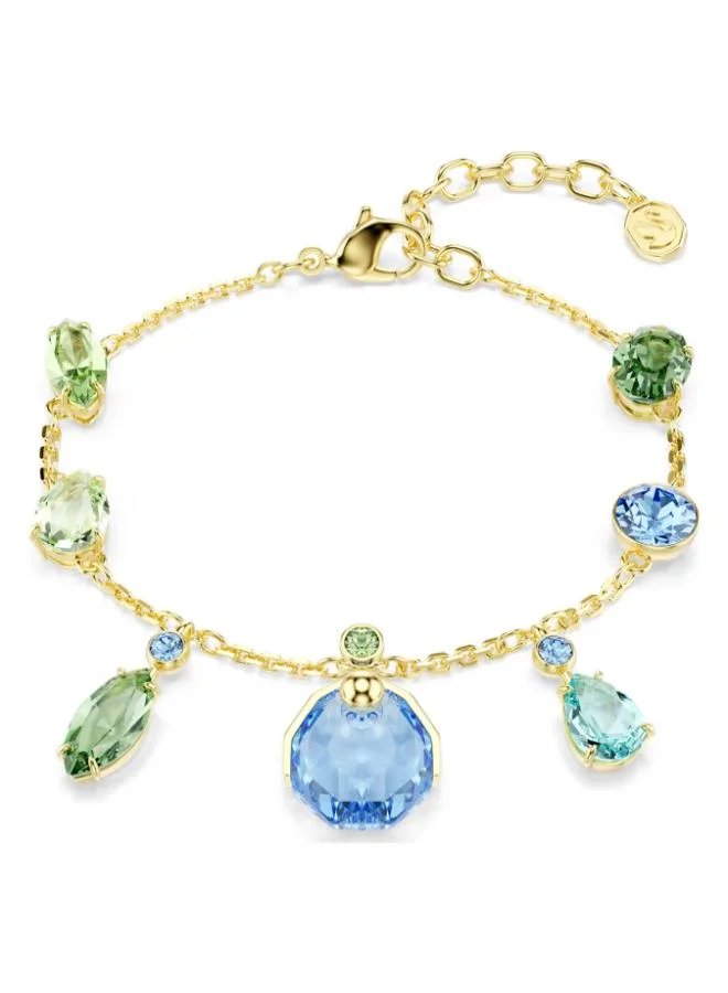 Gema Gold Tone Drop Bracelet Black & Green