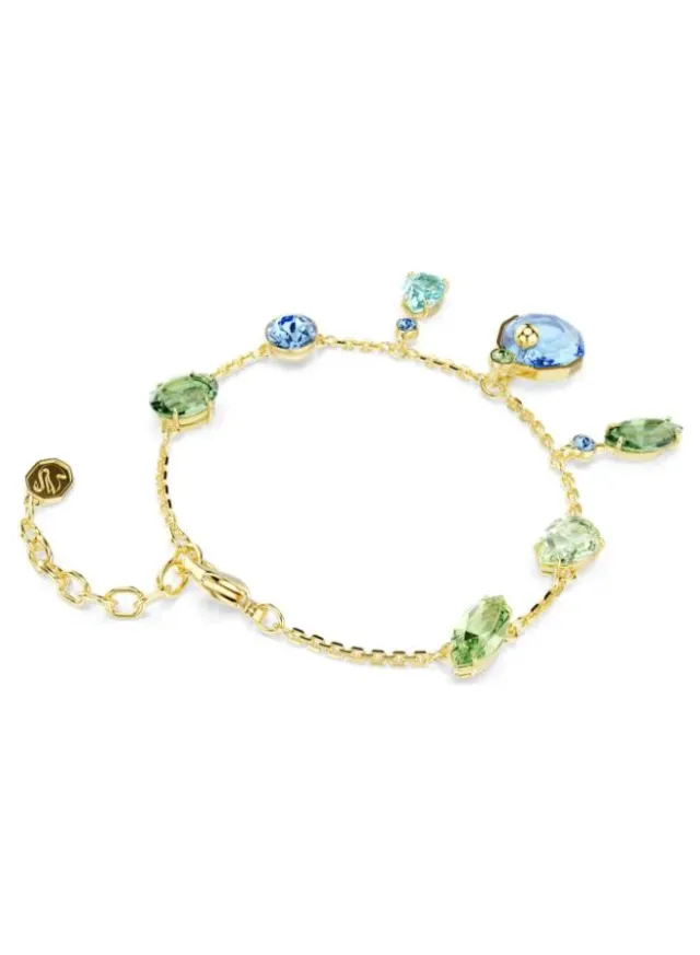 Gema Gold Tone Drop Bracelet Black & Green – image 5