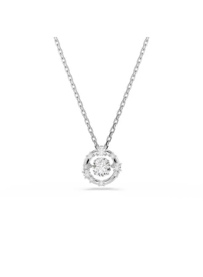 Constella Rhodium Plated Crystal Pendant Necklace, White