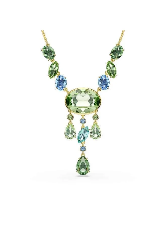 Gema Gold Tone Plated Y Necklace Black & Green