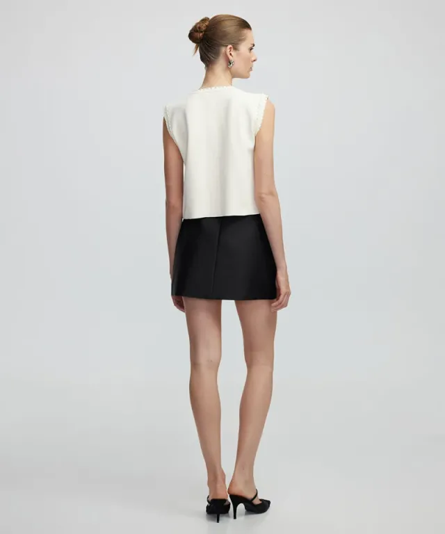 Faux Pearl Knit Vest – image 4