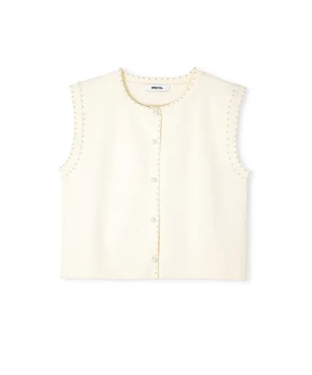 Faux Pearl Knit Vest – image 5