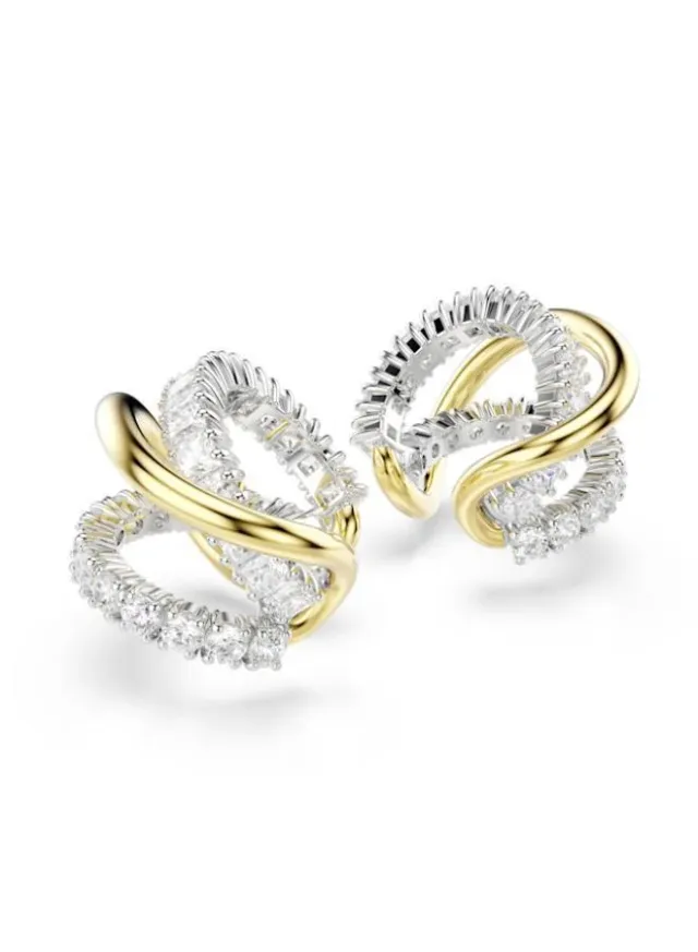 Hyperbola Crystal Mixed Plated Ear Cuffs White – image 4