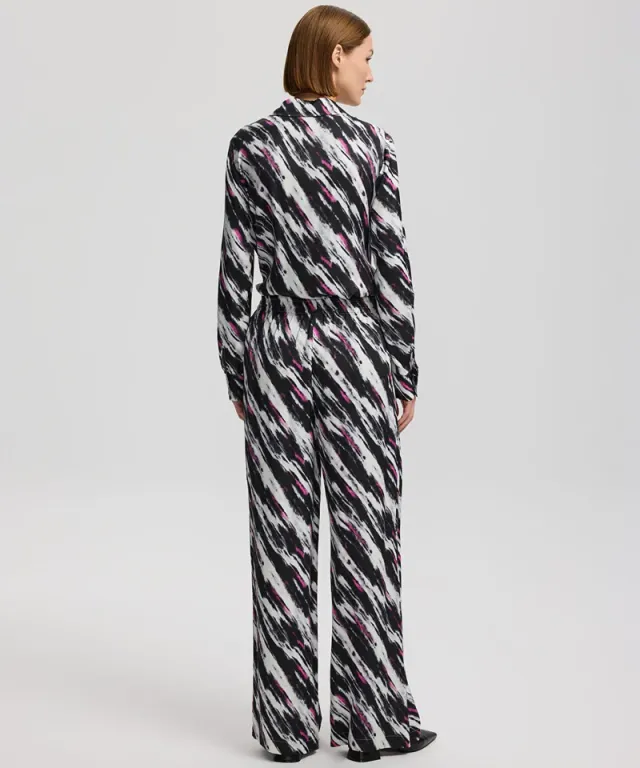 Abstract Printed Viscose Trousers - High Rise, Relaxed Fit – image 3