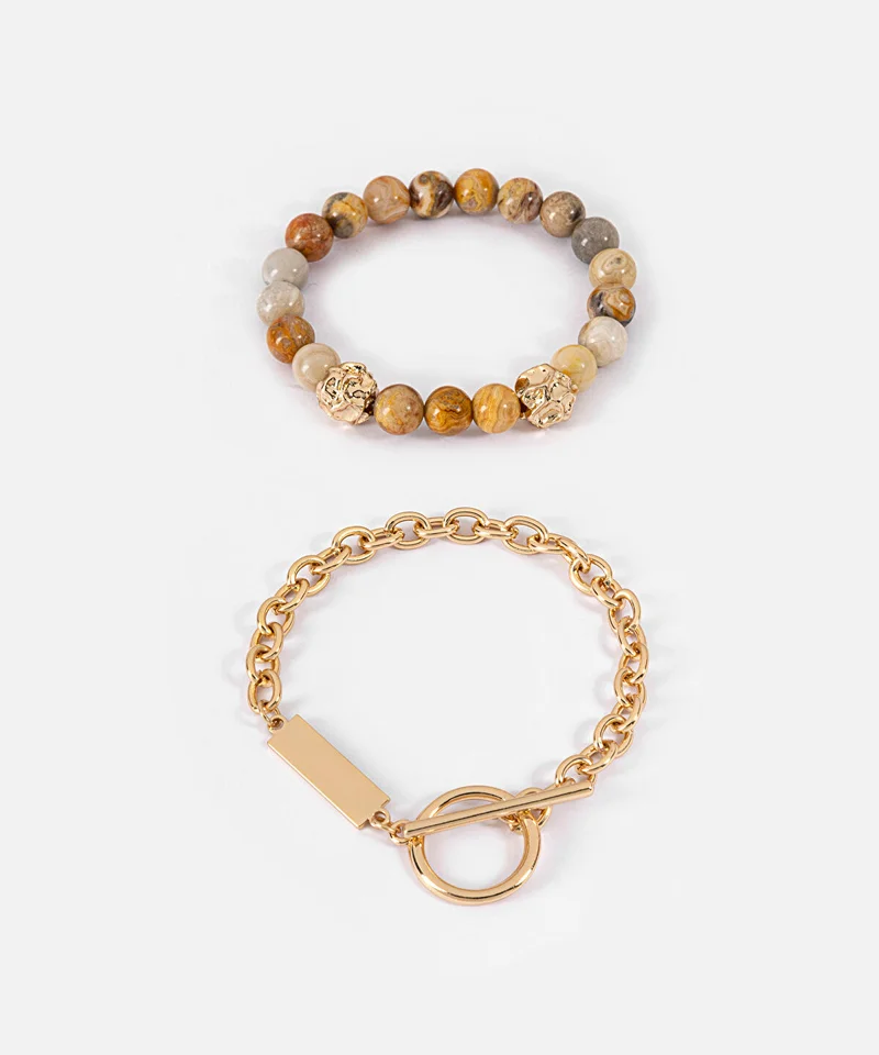 Stone Chain Bracelet Set