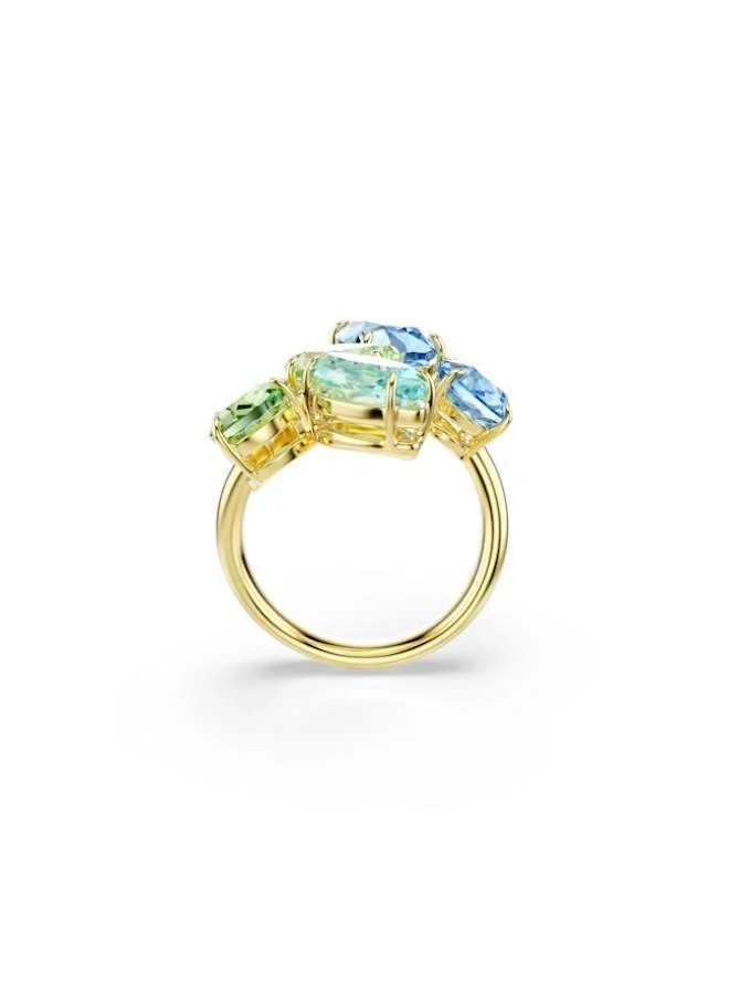 Gema Gold Tone Open Ring Black & Green