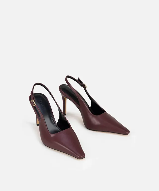 Faux Leather Slingback Heels – image 2
