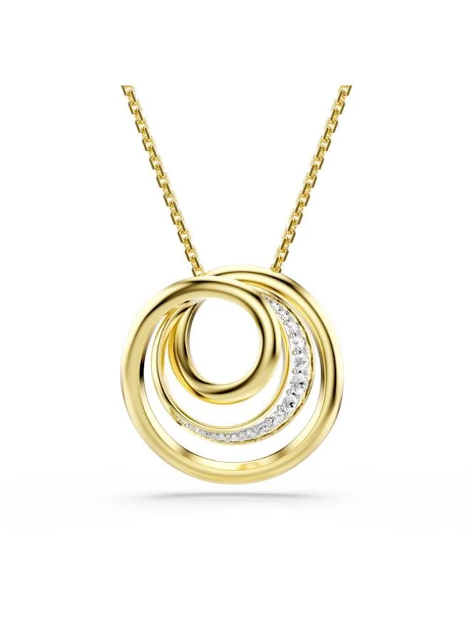 Hyperbola Crystal Necklace Gold Tone