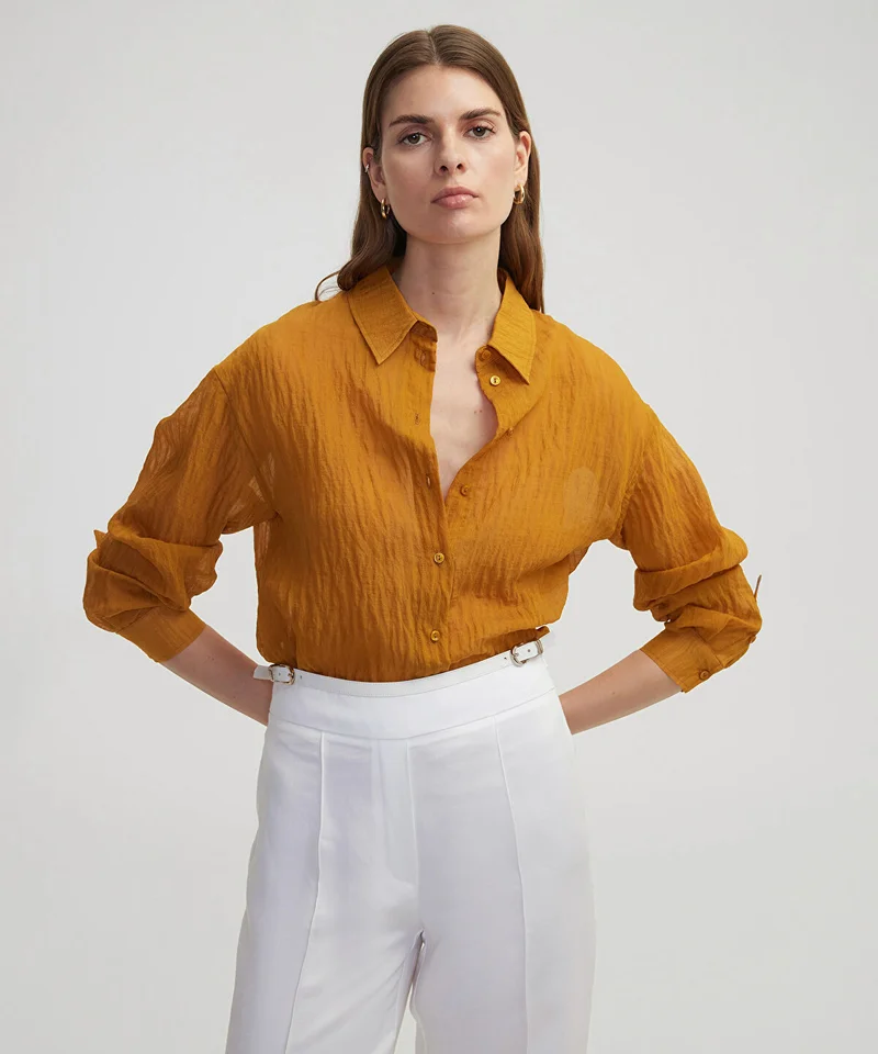 Crinkle-Effect Shirt
