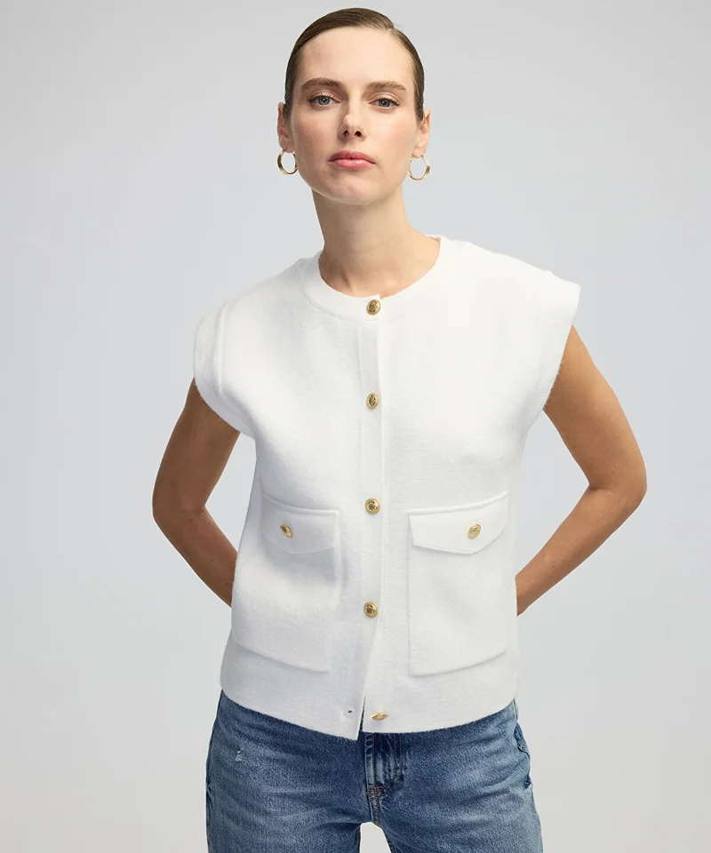 Gold Button Knit Vest