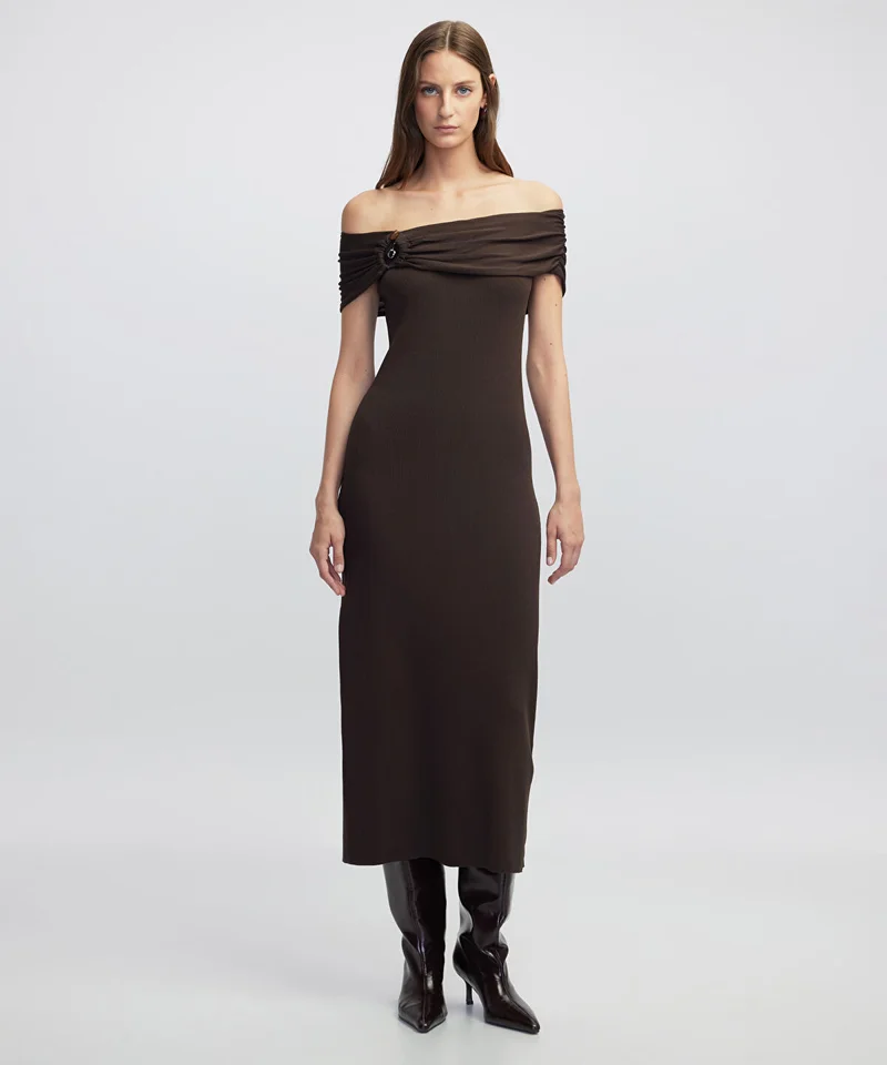 Off-Shoulder Knit Dress