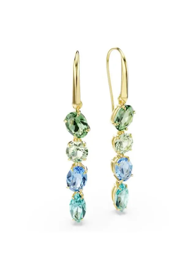Gema Gold Tone Plated Stud Earrings Black & Green – image 4