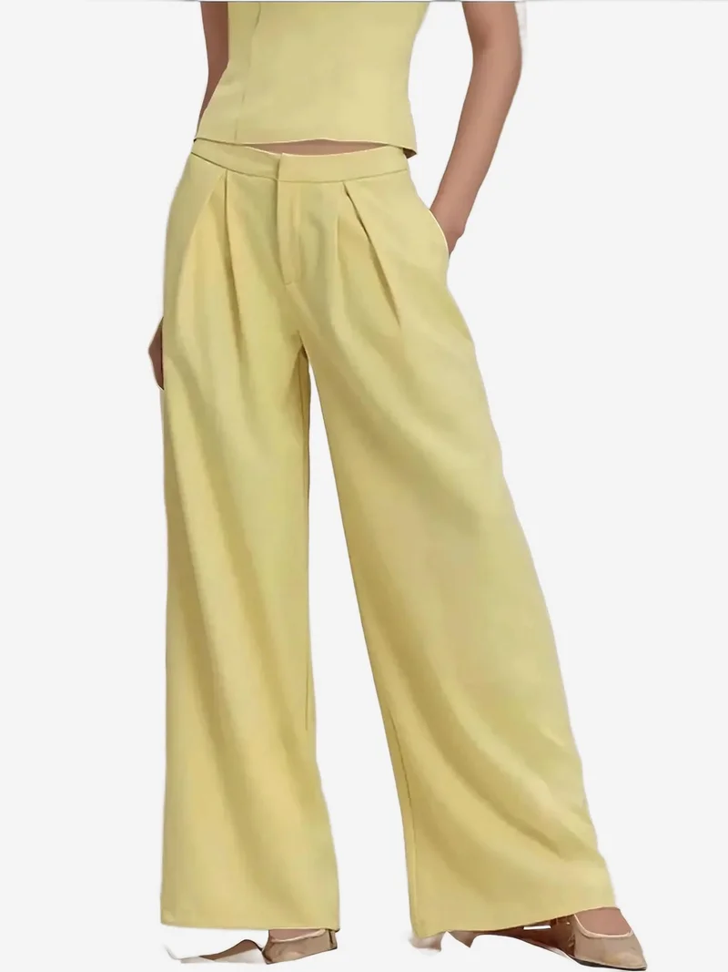 Pleated Wide Leg Pants