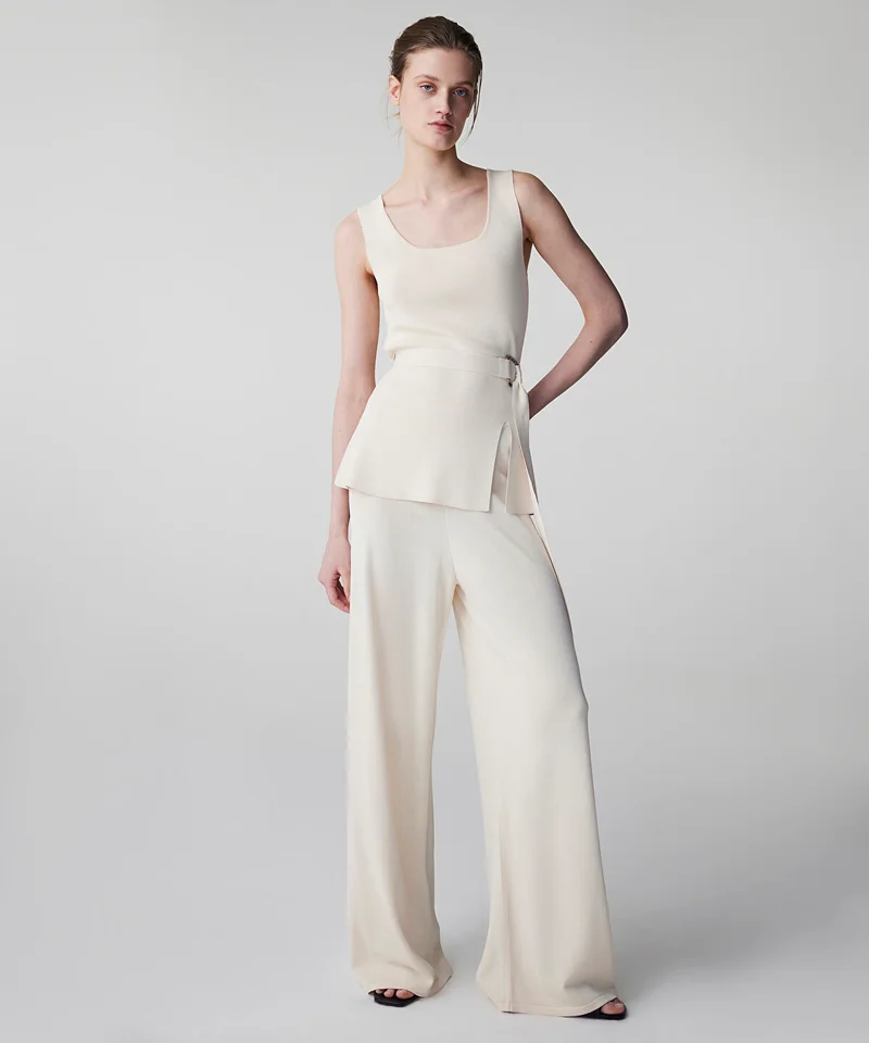 Wide Leg Knit Trousers