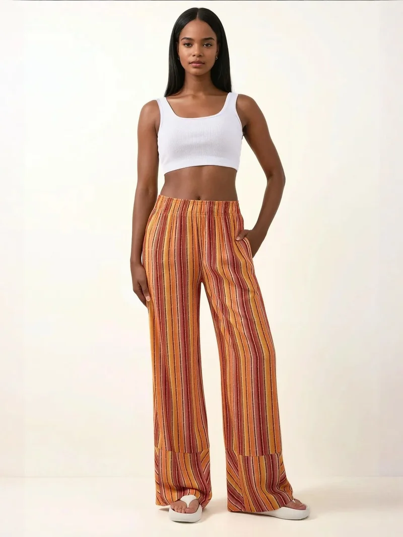 Printed Wide Leg Pants