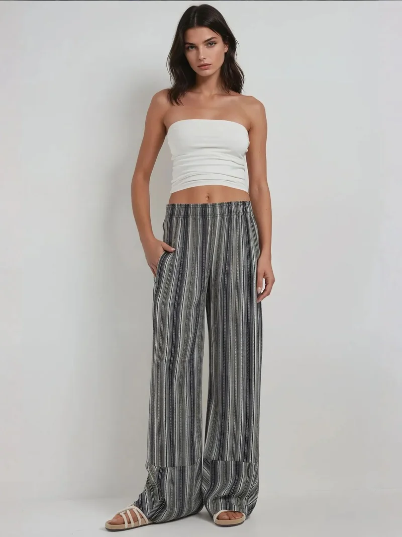 Printed Wide Leg Pants