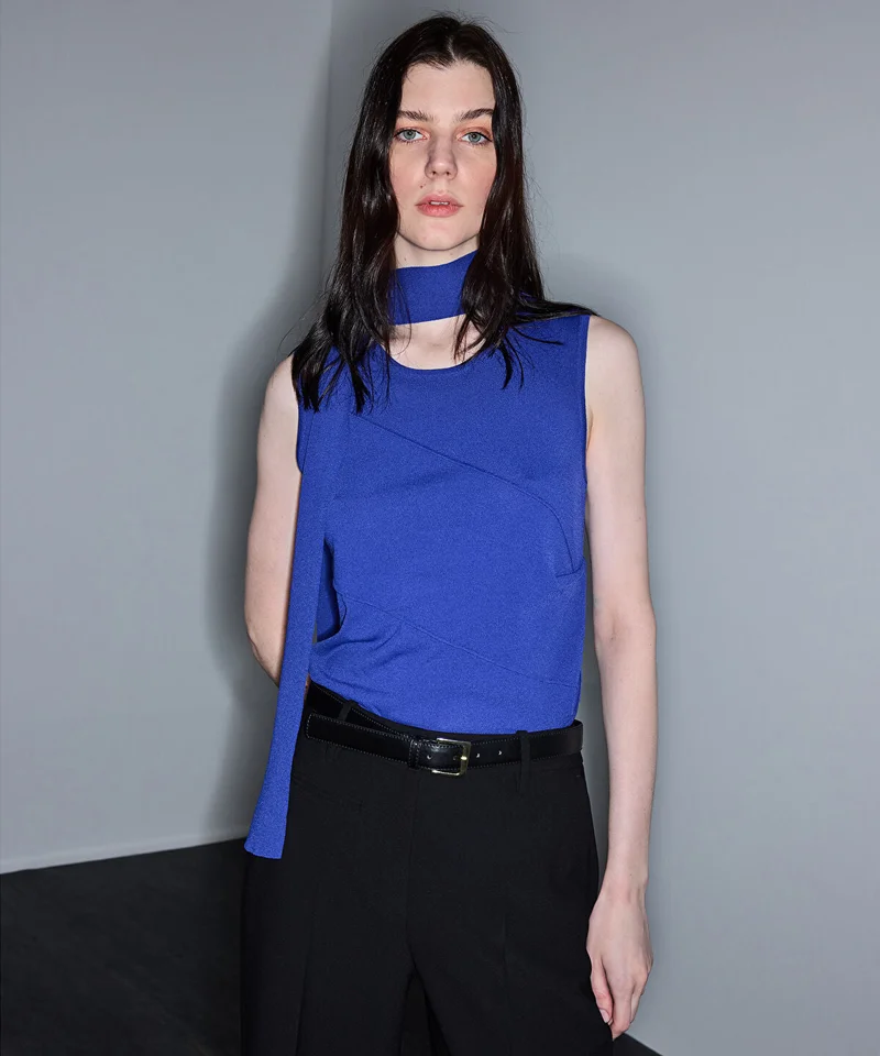 Scarf-Effect Knit Top