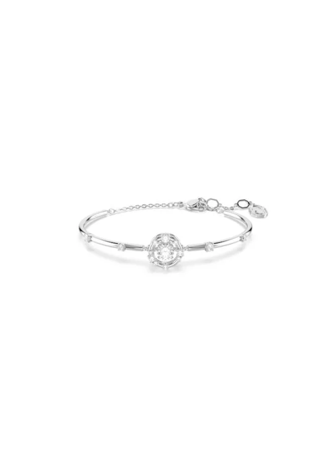 Constella Crystal Rhodium Plated Soft Bangle White