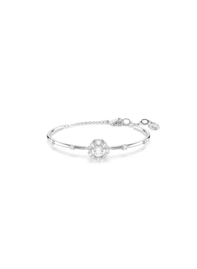 Constella Crystal Rhodium Plated Soft Bangle White