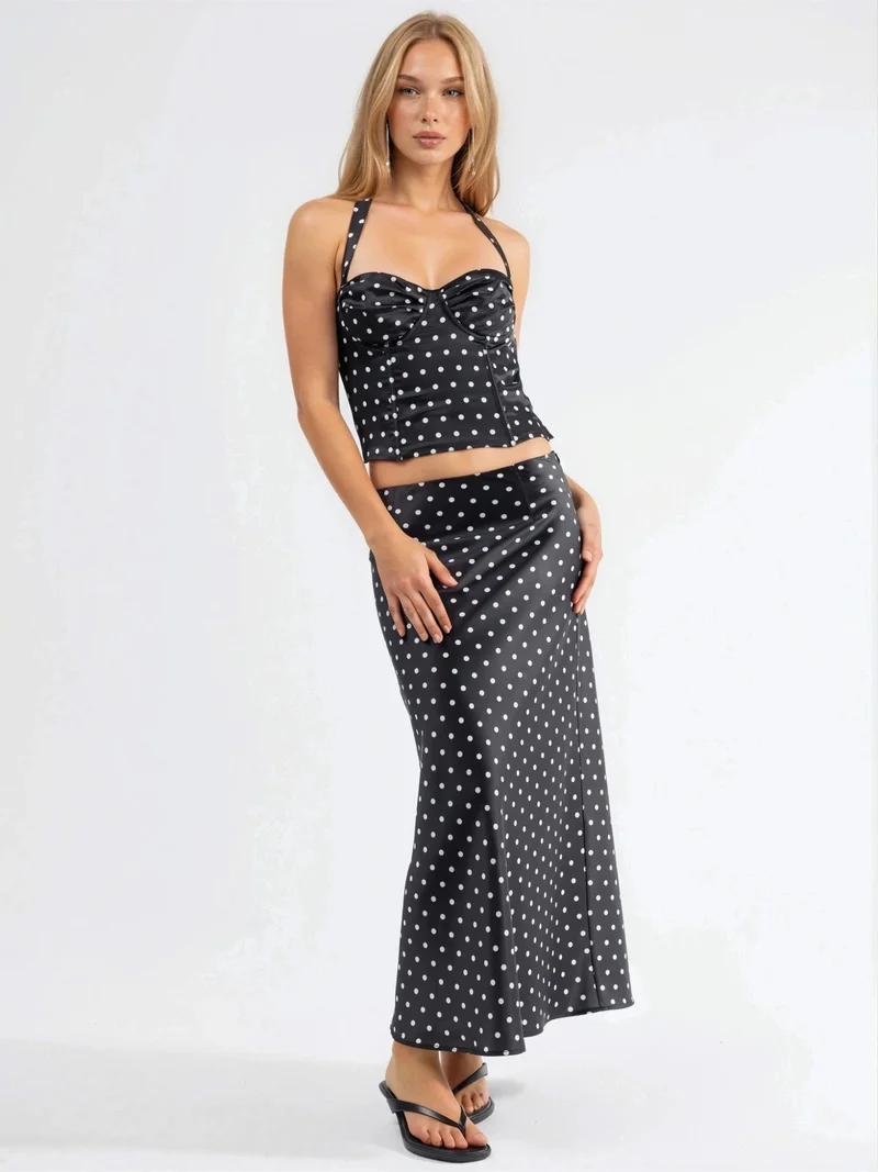 Polka Dot Maxi Skirt